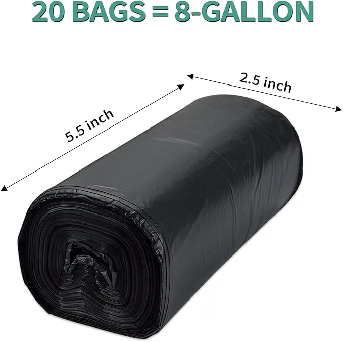 80/60/20 Portable Camping Toilet Bags 100% Compostable 8 Gallon Use with 5 Gallon Bucket Toilet, Camp Toilet Waste Bags, Disposable Biodegradable Poop Bags for Outdoor Camping