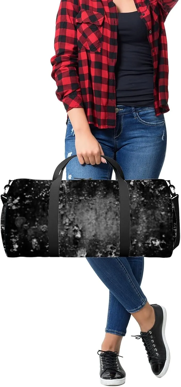 Abstract Background Monochrome Texture Image Includes Sports Bag Tote Bag Waterproof Gym Bag with Shoulder Strap Zipper 2 Side Pockets for Men and Women, Travel and Storage Shoulder Bag.