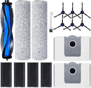 Accessories Kit for ECOVACS DEEBOT X8 PRO Omni / X8 Omni Robot Vacuum Cleaner, 1 Main Brush, 4 Filters, 2 Mopping Roller, 6 Side Brushes, 2 Dust Bags, 1 Cleaning Brush