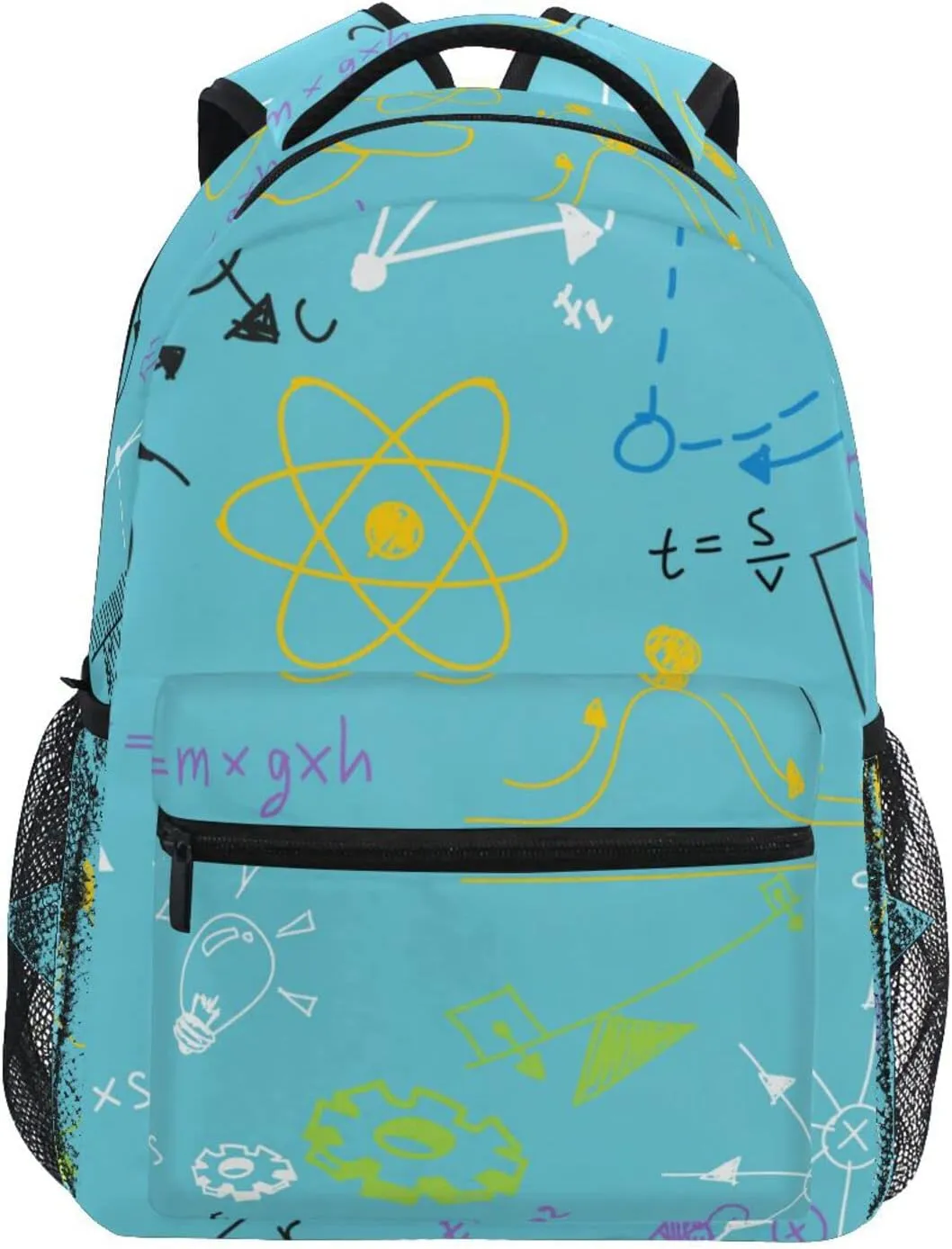 Acpiggto Backpack Daypack Shoulder Bag Blue Physics Formula Scientific Diagram Blackboard Rucksack Bookbag Boys Girls