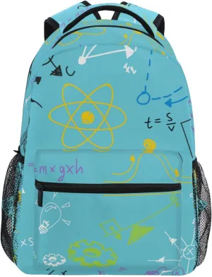 Acpiggto Backpack Daypack Shoulder Bag Blue Physics Formula Scientific Diagram Blackboard Rucksack Bookbag Boys Girls