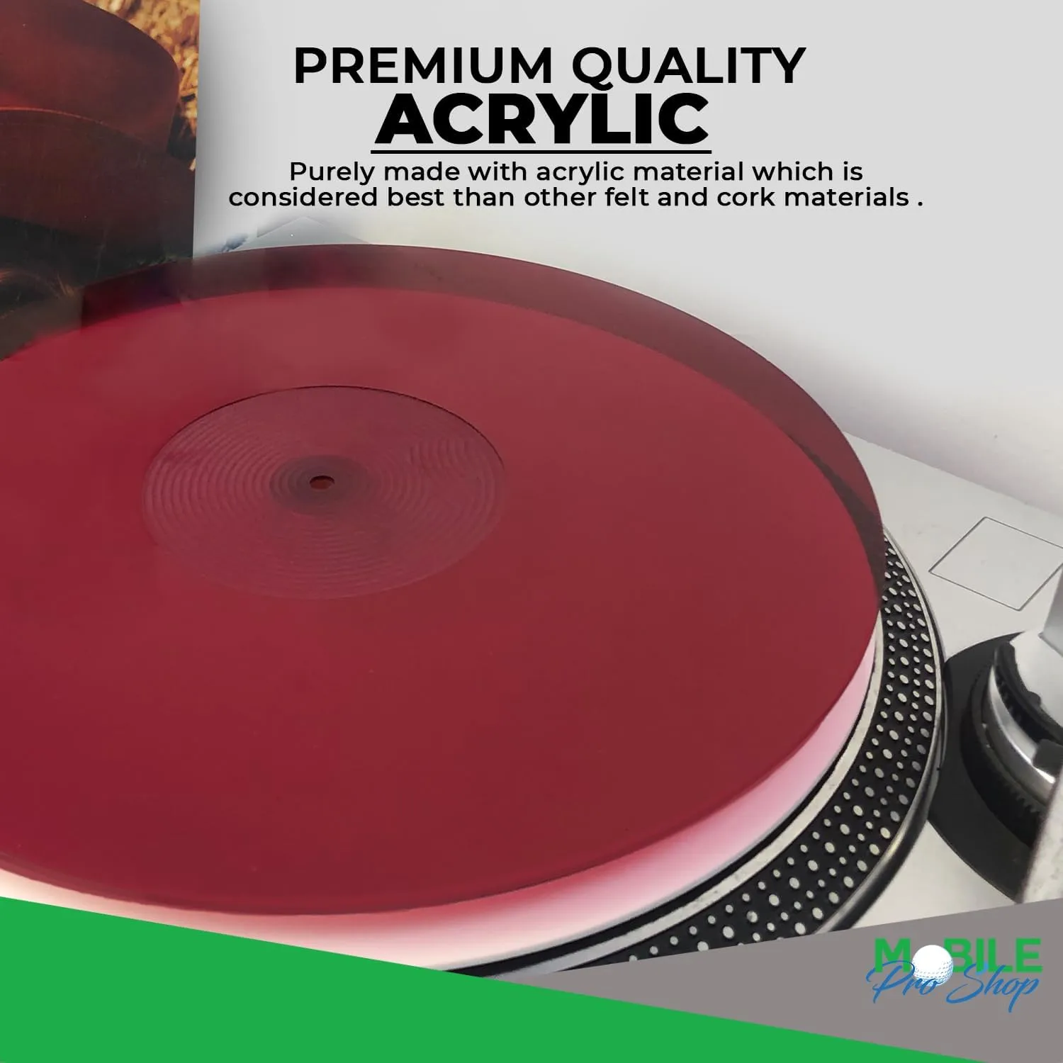 Acrylic Turntable Mat-Platter Vinyl Slipmat for 12 Inches LP Players-Reduced Noise & Improves Sound Quality & Provides Tighter Bass-Anti Static Record Player Mat.