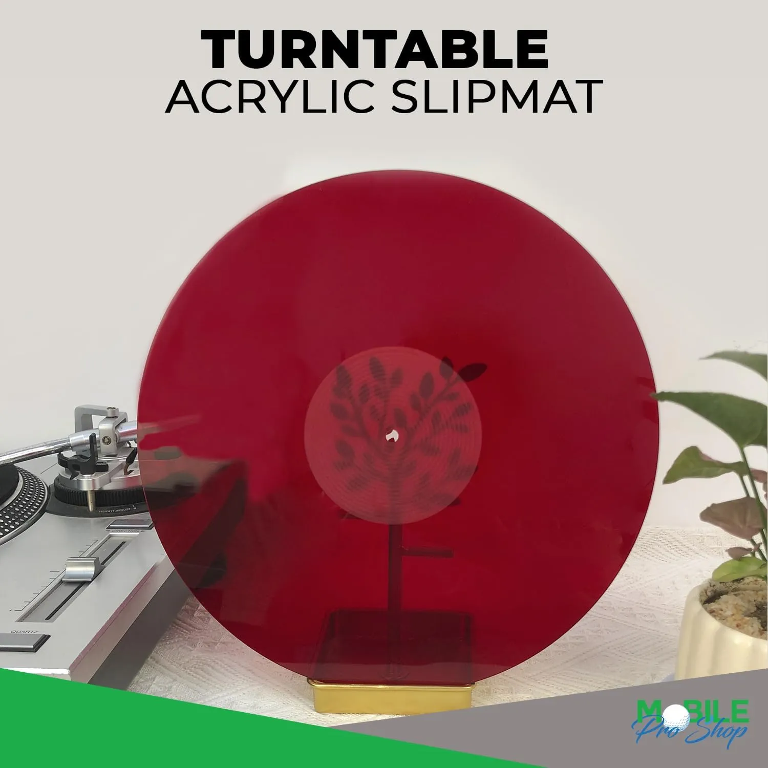 Acrylic Turntable Mat-Platter Vinyl Slipmat for 12 Inches LP Players-Reduced Noise & Improves Sound Quality & Provides Tighter Bass-Anti Static Record Player Mat.
