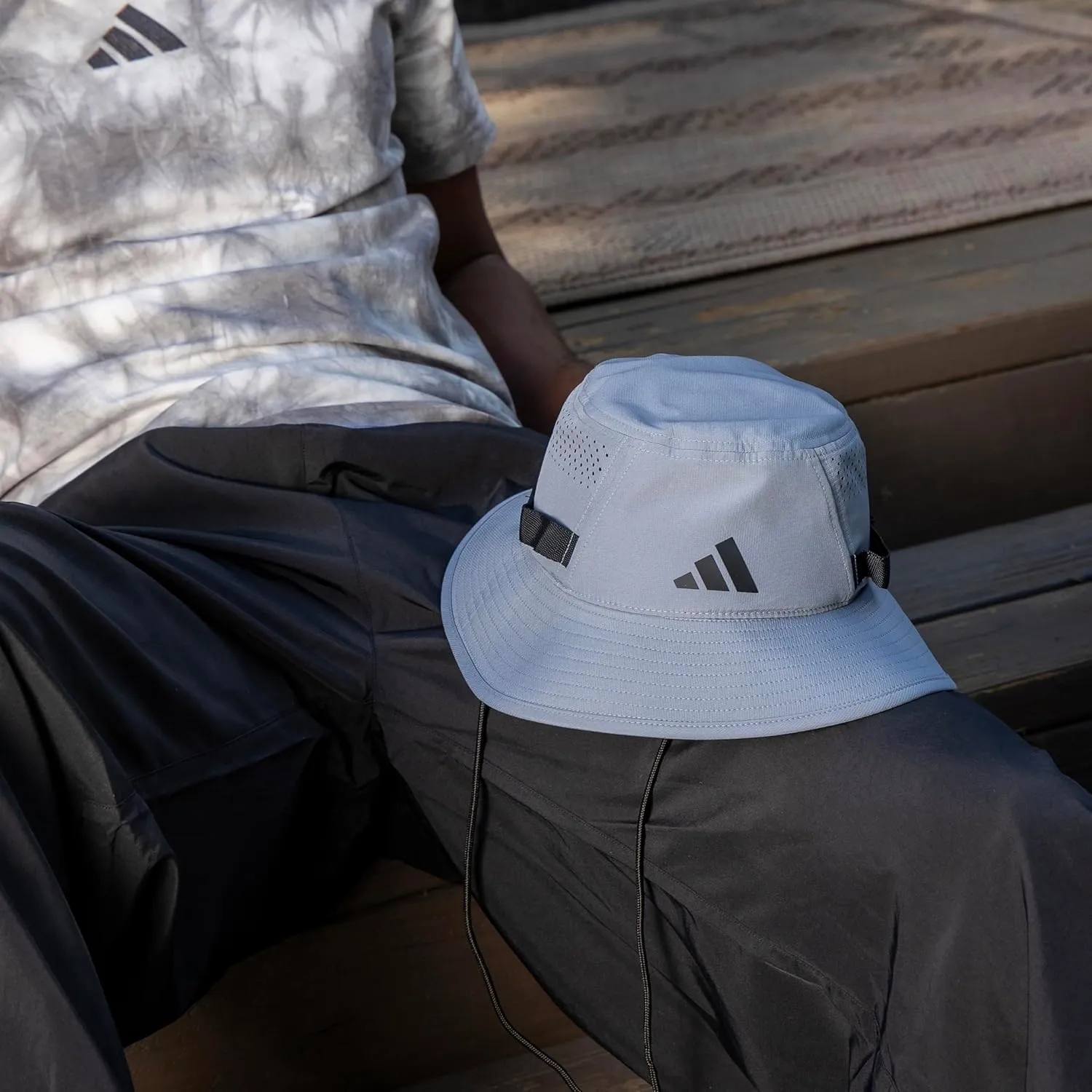 adidas Men's Victory Bucket Hat outdoors and sideline wide brim style for sun protection