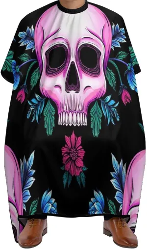 Adjustable Barber Styling Cape - Psychedelic Mexican Sugar Skulls Day of Dead Floral Flowers Art Haircut Apron Hairdressing Gown Cover for Hairdressers