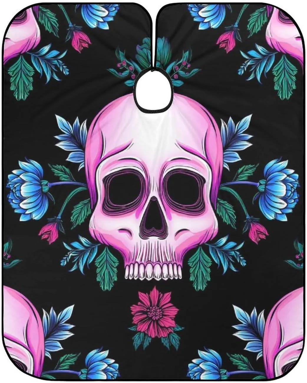 Adjustable Barber Styling Cape - Psychedelic Mexican Sugar Skulls Day of Dead Floral Flowers Art Haircut Apron Hairdressing Gown Cover for Hairdressers