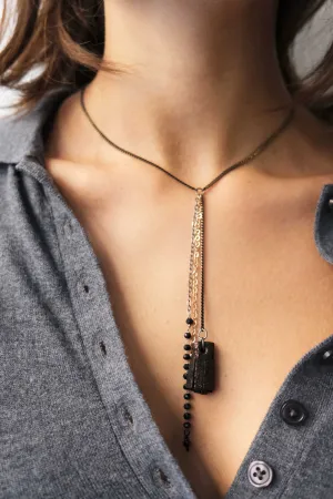 Afrodite micro necklace in leather bronze - Made in Italy -