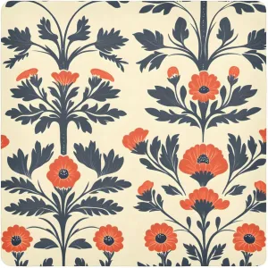 AIXIWAWA Self Adhesive Warp Cloth Chinese Floral Print for Organizing, Open Lay Flat Cosmetic Bag Makeup Bag Cloth 21.7x21.7 in