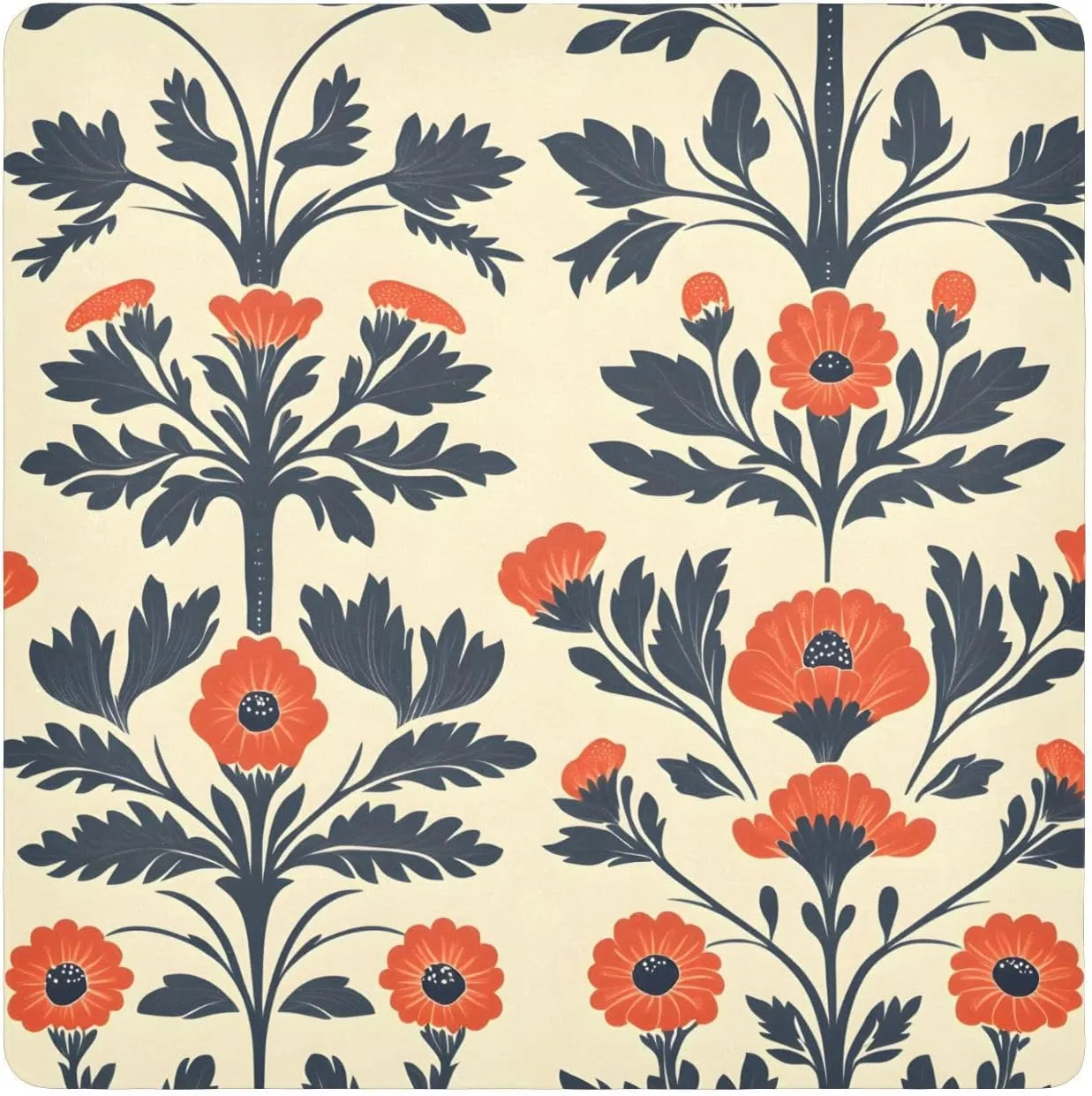 AIXIWAWA Self Adhesive Warp Cloth Chinese Floral Print for Organizing, Open Lay Flat Cosmetic Bag Makeup Bag Cloth 21.7x21.7 in