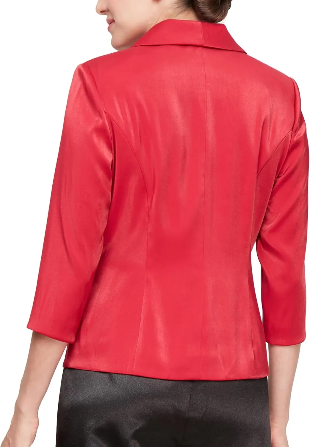 Alex Evenings Women's 3/4 Sleeve Surplice Neckline Stretch Shimmer Blouse with Embellished Side Closure