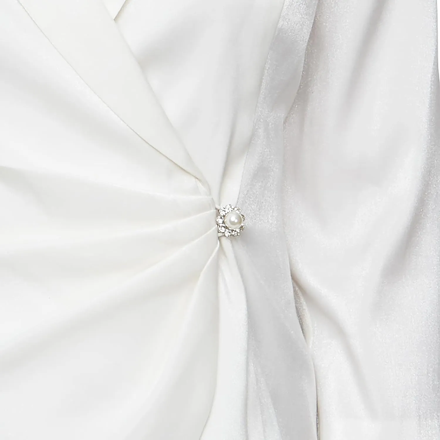 Alex Evenings Women's 3/4 Sleeve Surplice Neckline Stretch Shimmer Blouse with Embellished Side Closure