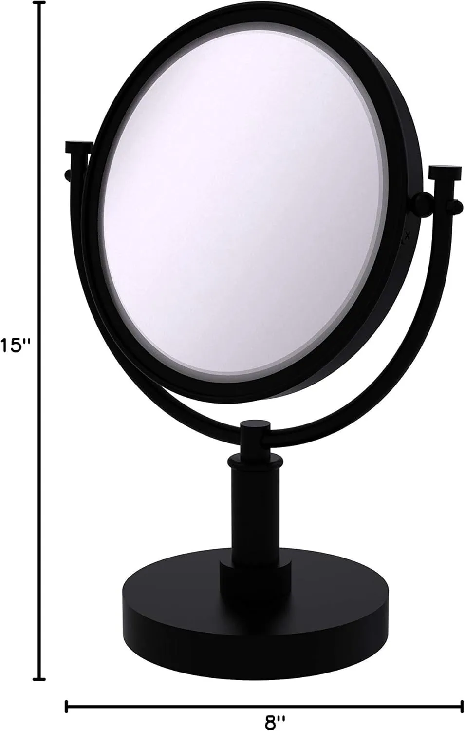 Allied Brass DM-4/5X 8 Inch Vanity Top 5X Magnification Make-Up Mirror, Matte Black