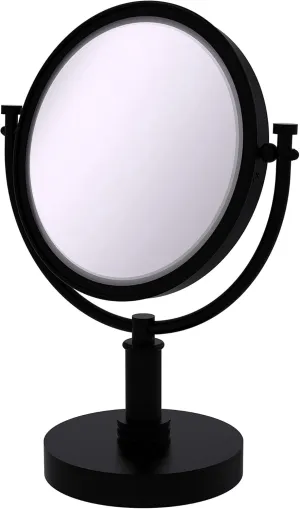 Allied Brass DM-4D/2X 8 Inch Vanity Top 2X Magnification Make-Up Mirror, Matte Black