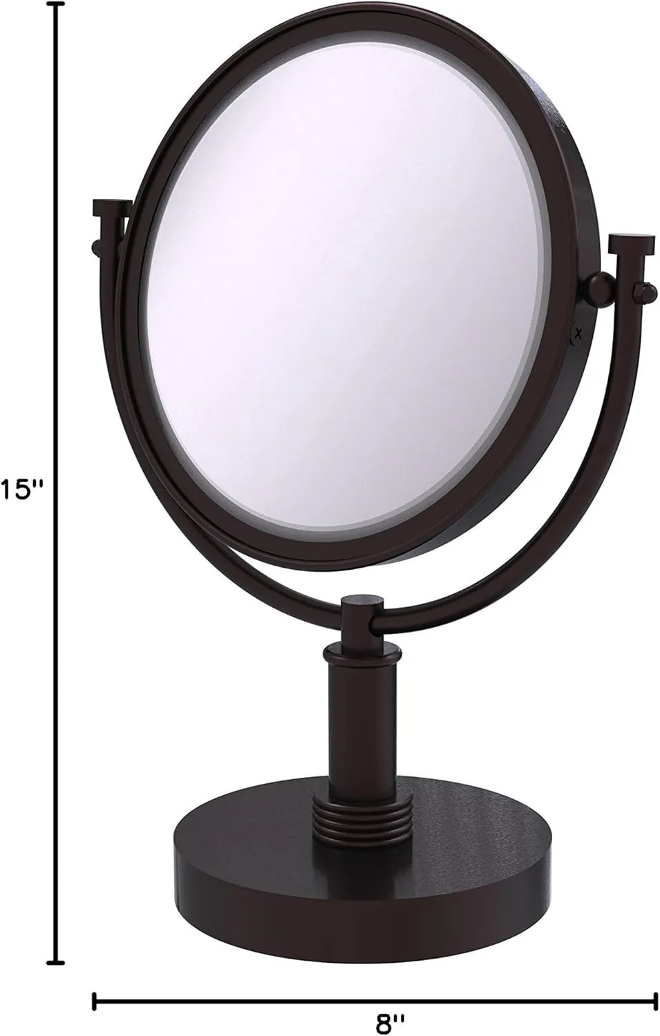 Allied Brass DM-4G/3X 8 Inch Vanity Top 3X Magnification Make-Up Mirror, Antique Bronze