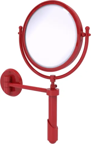 Allied Brass SHM-8/3X-FER Soho Collection Wall Mounted Make-Up Mirror 8 Inch Diameter with 3X Magnification, Fire Engine Red