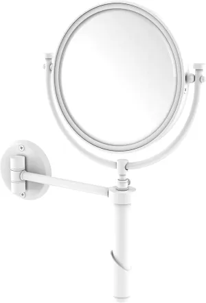 Allied Brass TRM-8/2X Tribecca Collection Wall Mounted 8 Inch Diameter with 2X Magnification Make-Up Mirror, Matte White