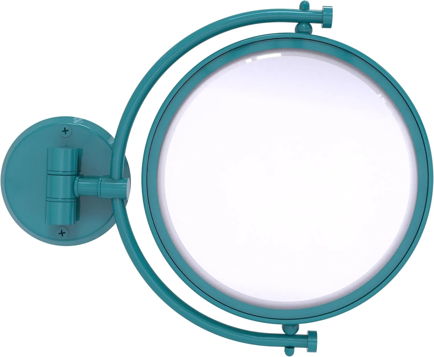 Allied Brass WM-4/2X-GLT 8 Inch Wall Mounted Make-Up Mirror 2X Magnification, Glokzin Teal