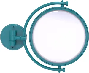 Allied Brass WM-4/2X-GLT 8 Inch Wall Mounted Make-Up Mirror 2X Magnification, Glokzin Teal