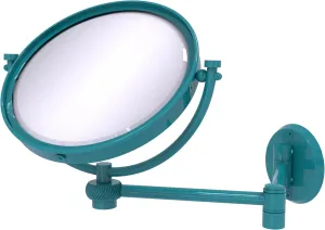 Allied Brass WM-6T/5X-GLT 8 Inch Wall Mounted Extending Make-Up Mirror 5X Magnification with Twist Accent, Glokzin Teal