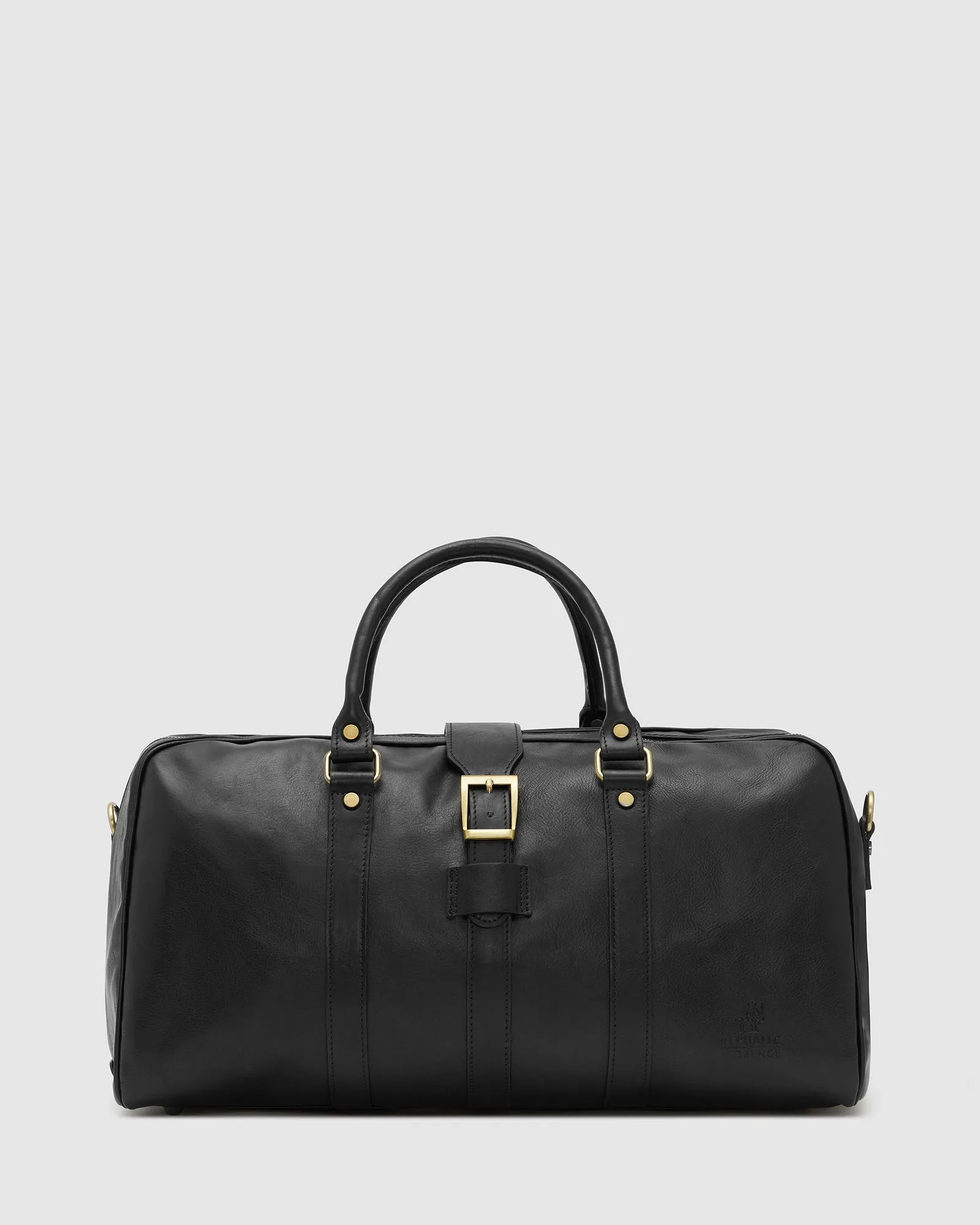 Amerigo Matt Black Leather Weekender Bag