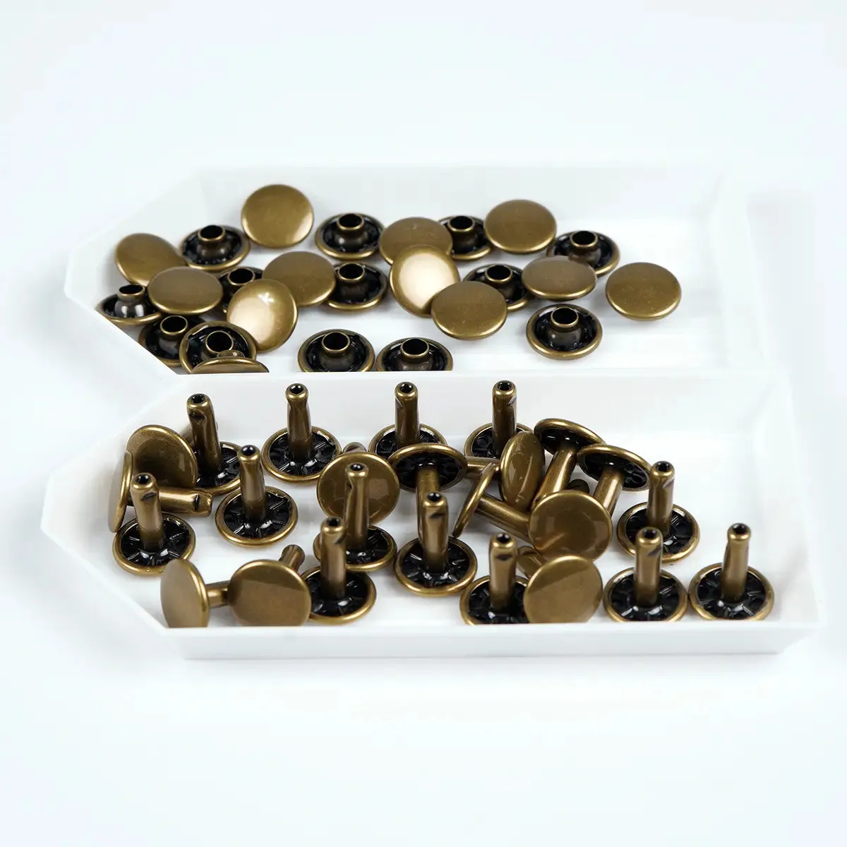 Antique 11mm x 12.7mm Solid Brass Double Cap Rivets 25 Pack
