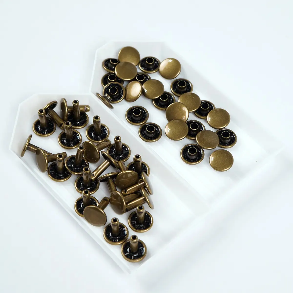 Antique 11mm x 12.7mm Solid Brass Double Cap Rivets 25 Pack