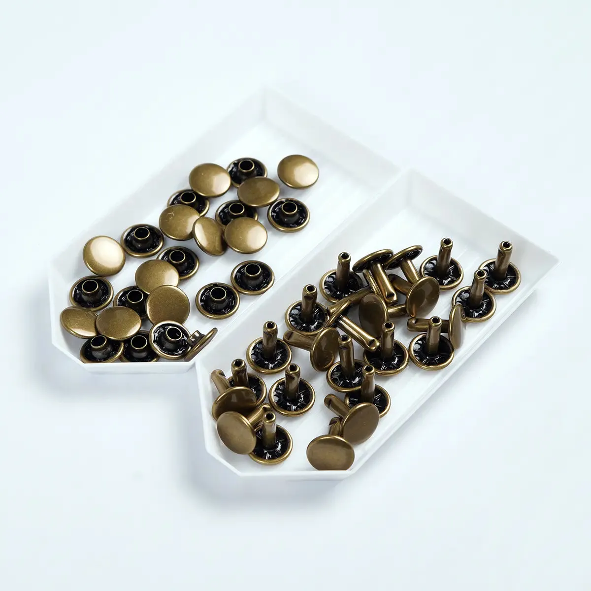 Antique 11mm x 12.7mm Solid Brass Double Cap Rivets 25 Pack