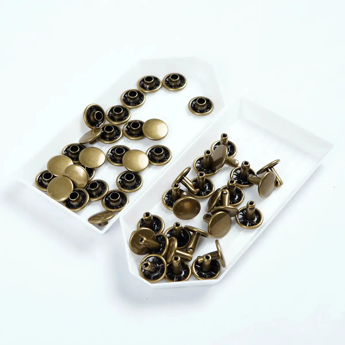 Antique 11mm x 9.5mm Solid Brass Double Cap Rivets 25 Pack