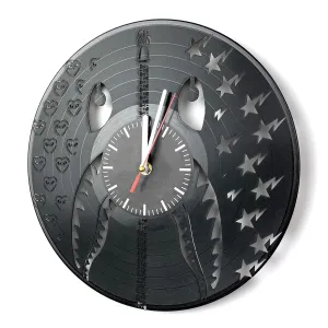 Ape Shark Vinyl Record Clock, 12-inch Hypebeast Wall Decor, Trendy Hype Beasts Room Decor for Urban Aesthetics