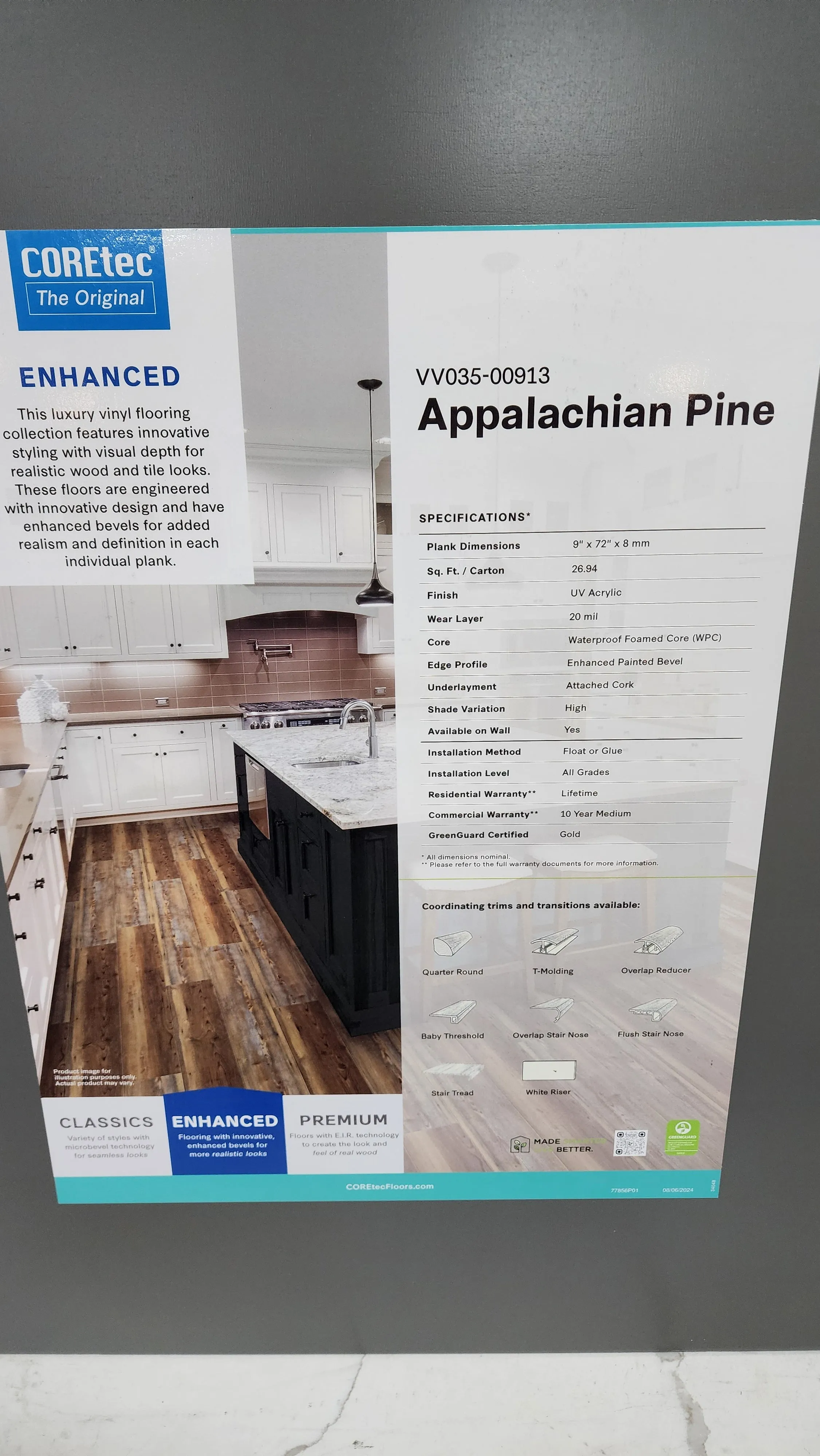 Appalachian Pine - Coretec vv035 Original Enhanced XL