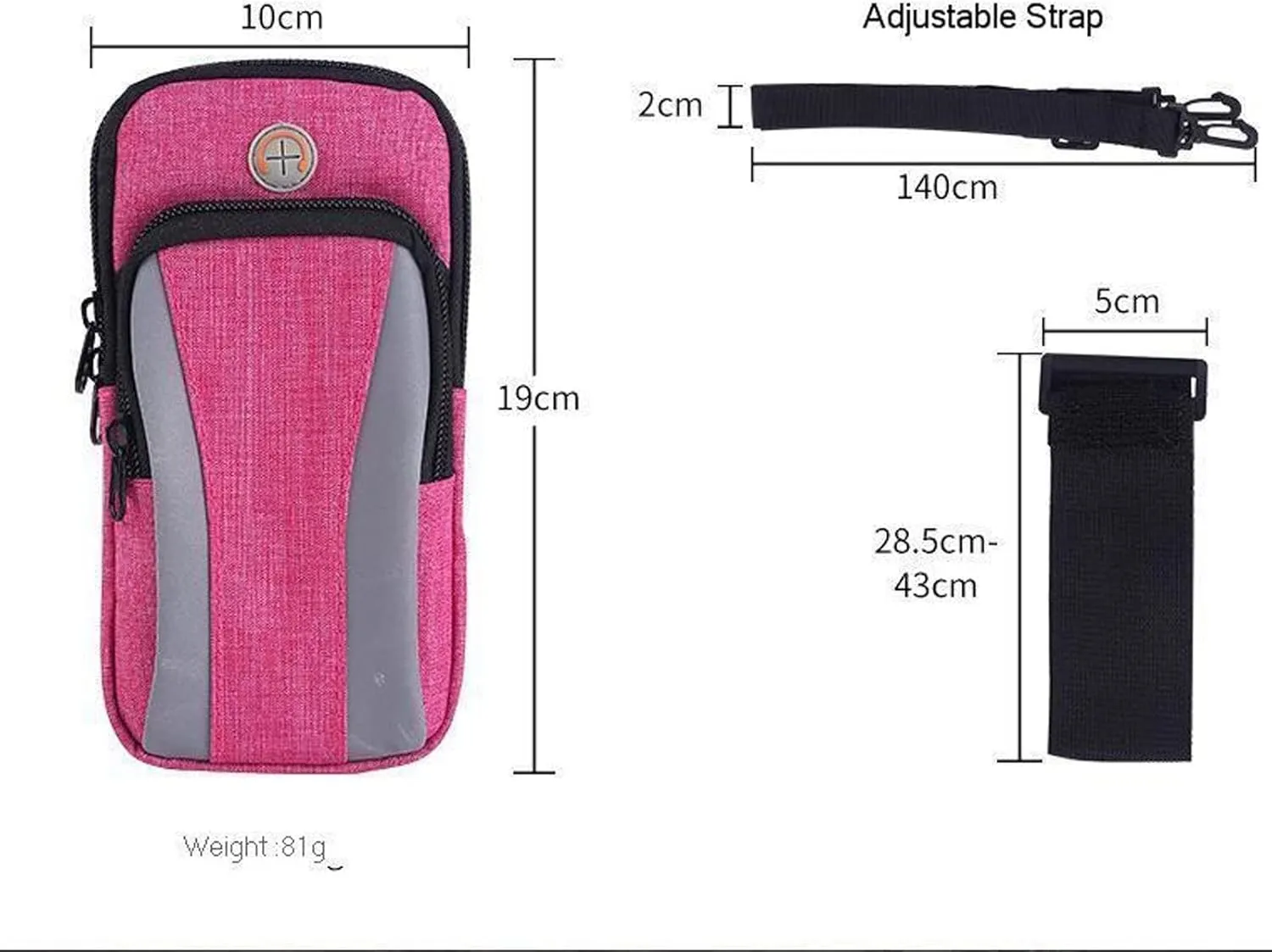 Arm Band for Phone for Running Men Womens Gym Bags for Woman On Hand Crossbody Purse Wrist Arm Band Belt Waist Phone Wallet Case Shoulder Bag for(Pink) (Brass)