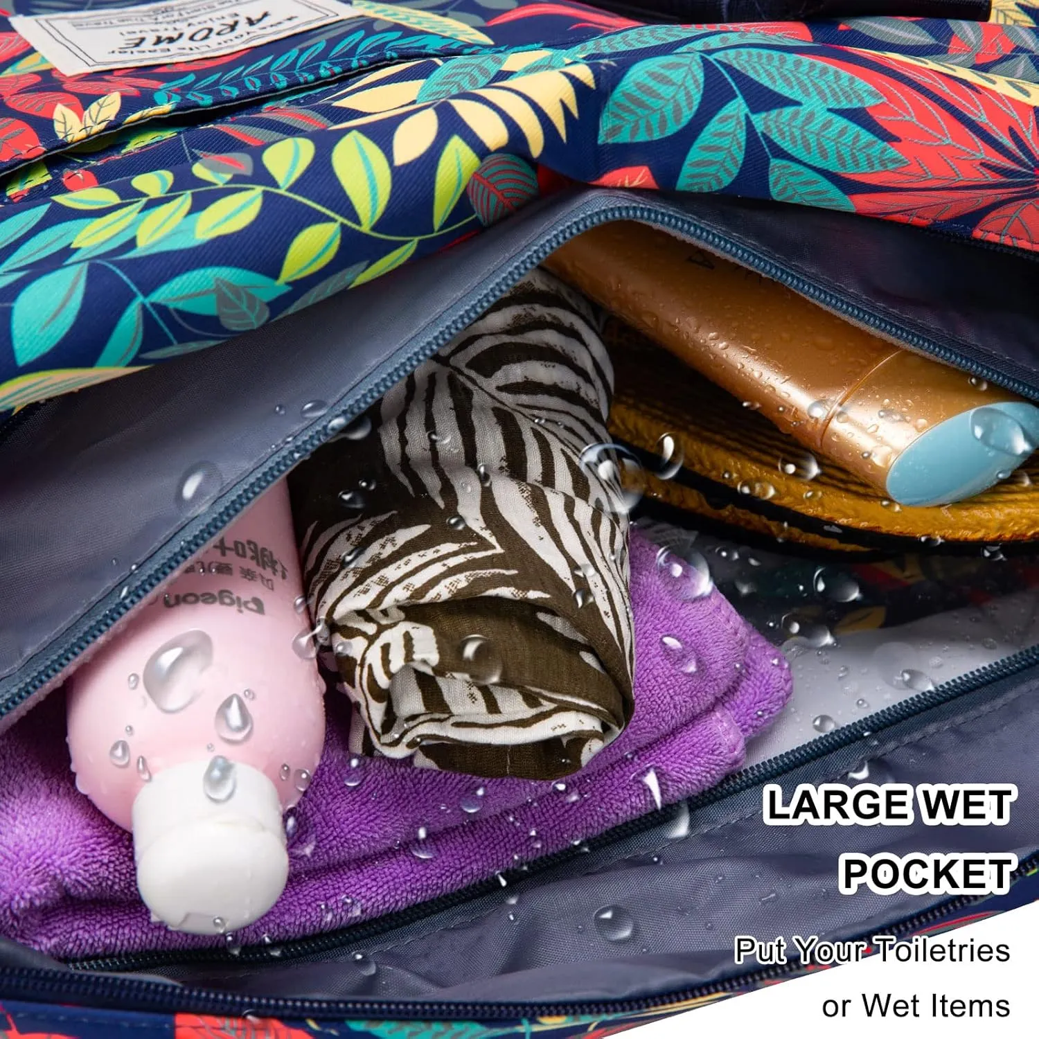 AROME Weekender Bags for Women, Travel Duffel Bag Overnight Weekend Bag Sports Gym Tote Bag with Wet Pocket & Flight Approved