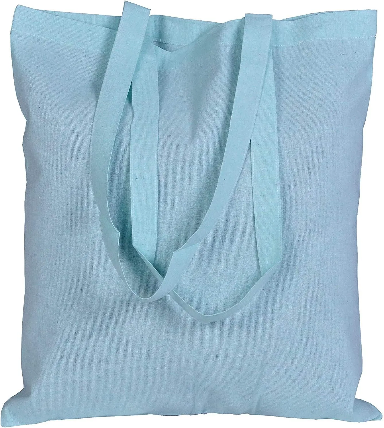 Atmos Green 12 pack 15 X 16 inch with long handle ASSORTED Colors 5.5 oz Recycled cotton canvas reusable grocery bags eco friendly super strong MADE in INDIA
