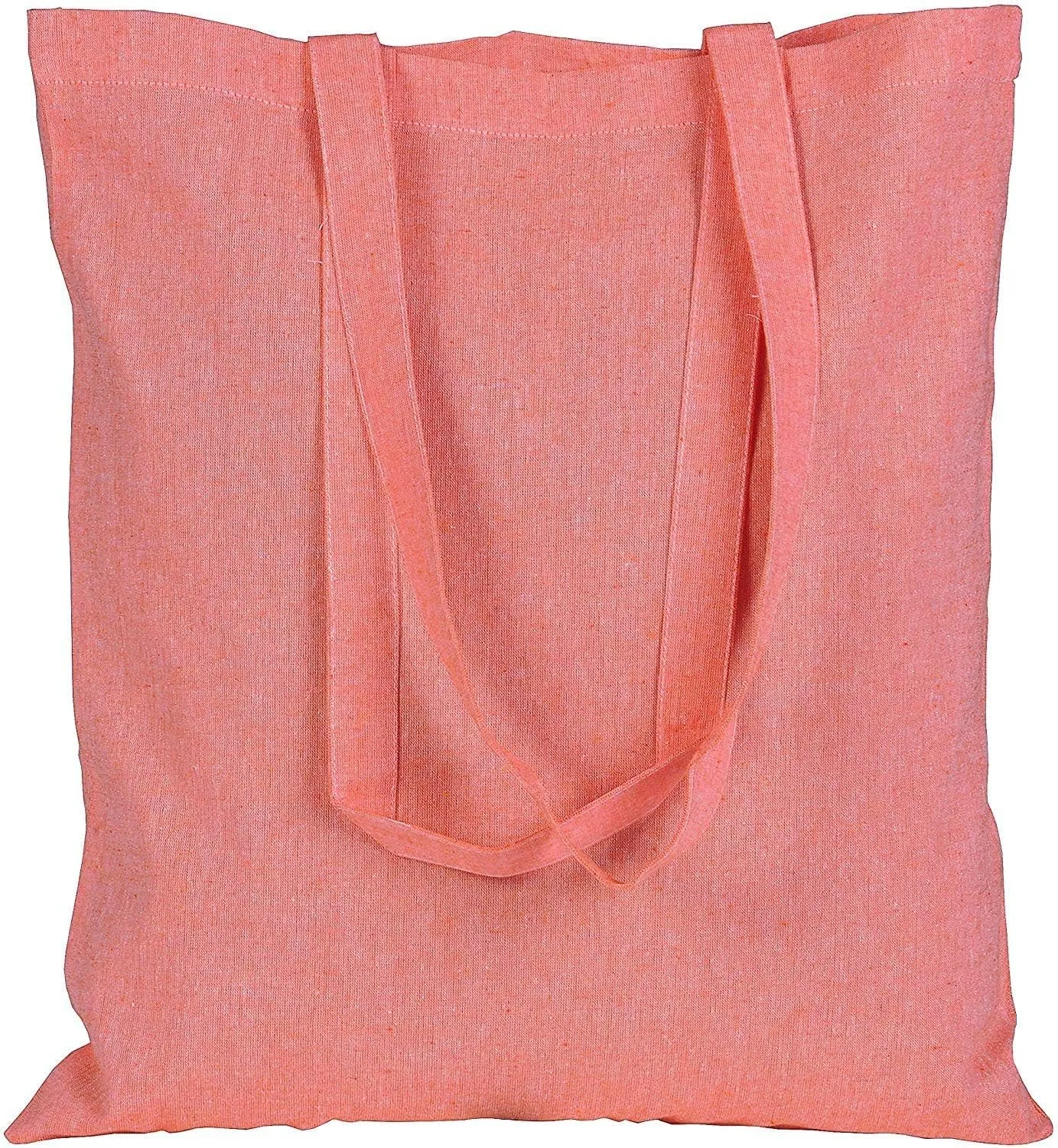 Atmos Green 12 pack 15 X 16 inch with long handle ASSORTED Colors 5.5 oz Recycled cotton canvas reusable grocery bags eco friendly super strong MADE in INDIA