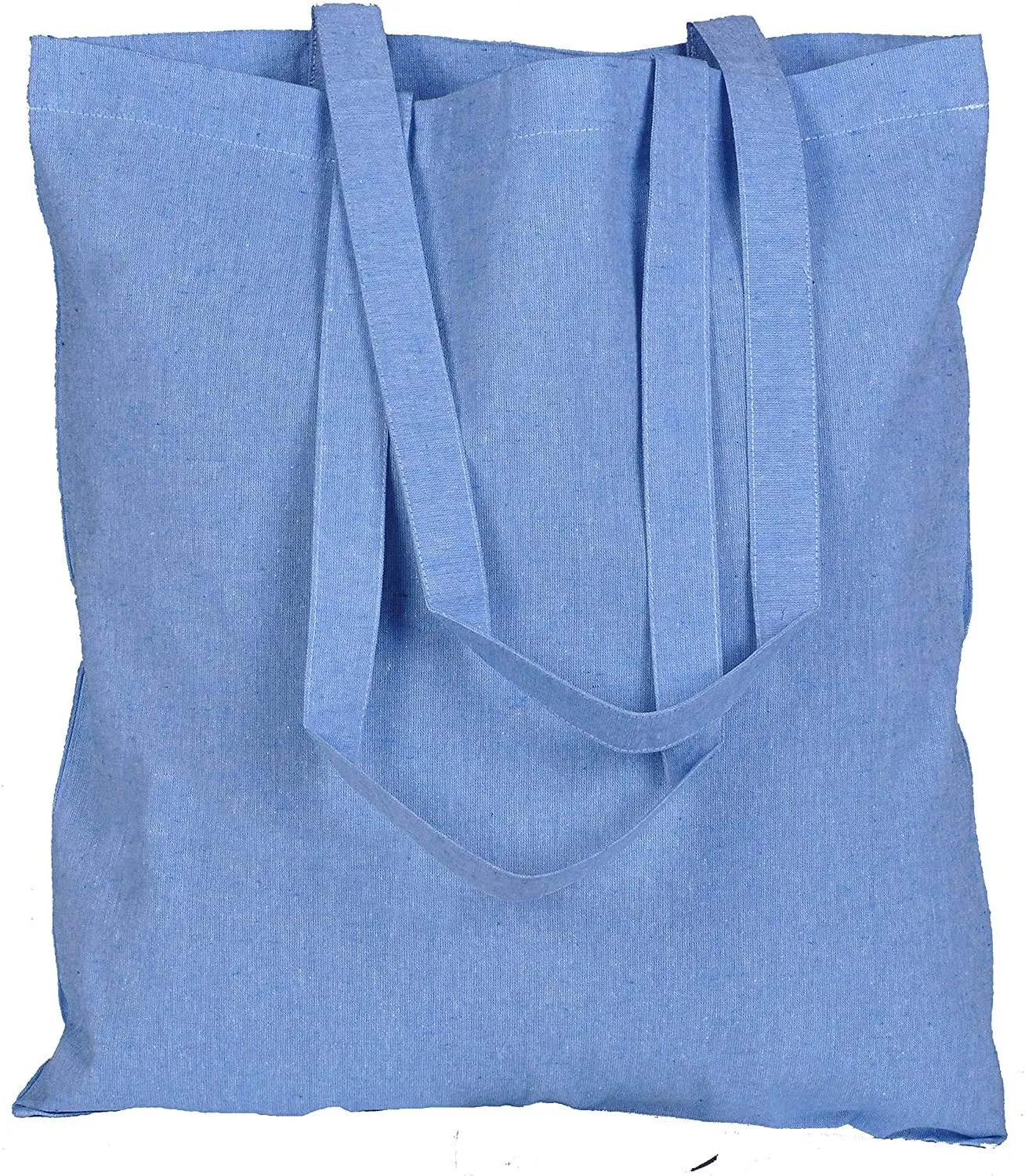 Atmos Green 12 pack 15 X 16 inch with long handle ASSORTED Colors 5.5 oz Recycled cotton canvas reusable grocery bags eco friendly super strong MADE in INDIA