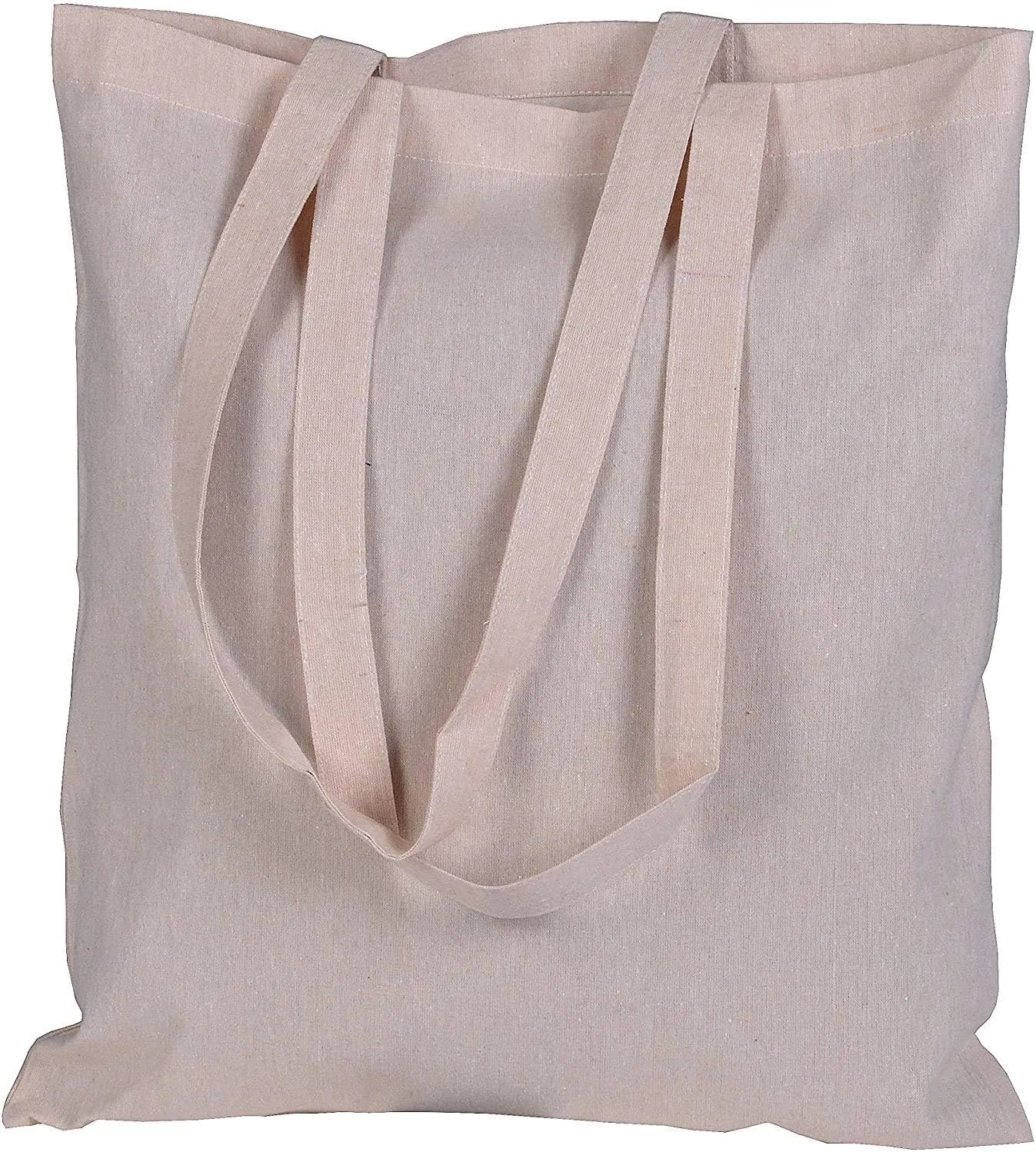 Atmos Green 12 pack 15 X 16 inch with long handle ASSORTED Colors 5.5 oz Recycled cotton canvas reusable grocery bags eco friendly super strong MADE in INDIA