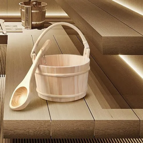 ATORSE® Wooden Sauna Barrel Spa Steaming Bathroom Tool For Sauna Room Hotel Bathroom