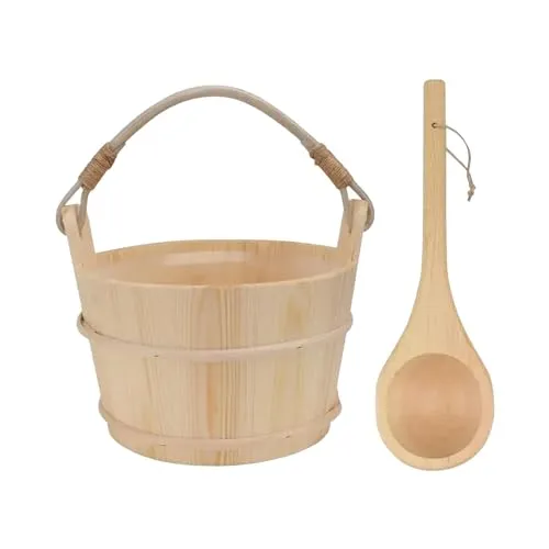 ATORSE® Wooden Sauna Barrel Spa Steaming Bathroom Tool For Sauna Room Hotel Bathroom