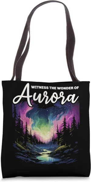 Aurora Borealis Dark Sky Nature Light Display Tote Bag