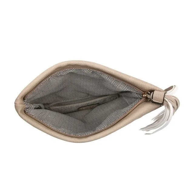 Austin Flapover Tassel Crossbody Clutch
