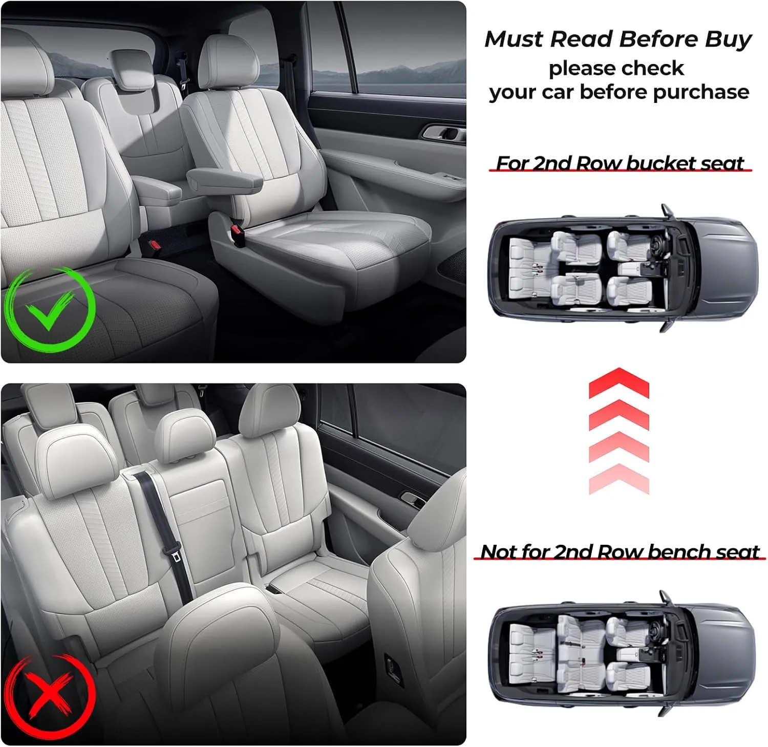 Auxko All Weather Floor Mats & Cargo Liner with Backrest Protector Fit for 2025-2021 Jeep Grand Cherokee L 6 Seat (2nd Bucket Seat) Odorless Liners Accessories Black