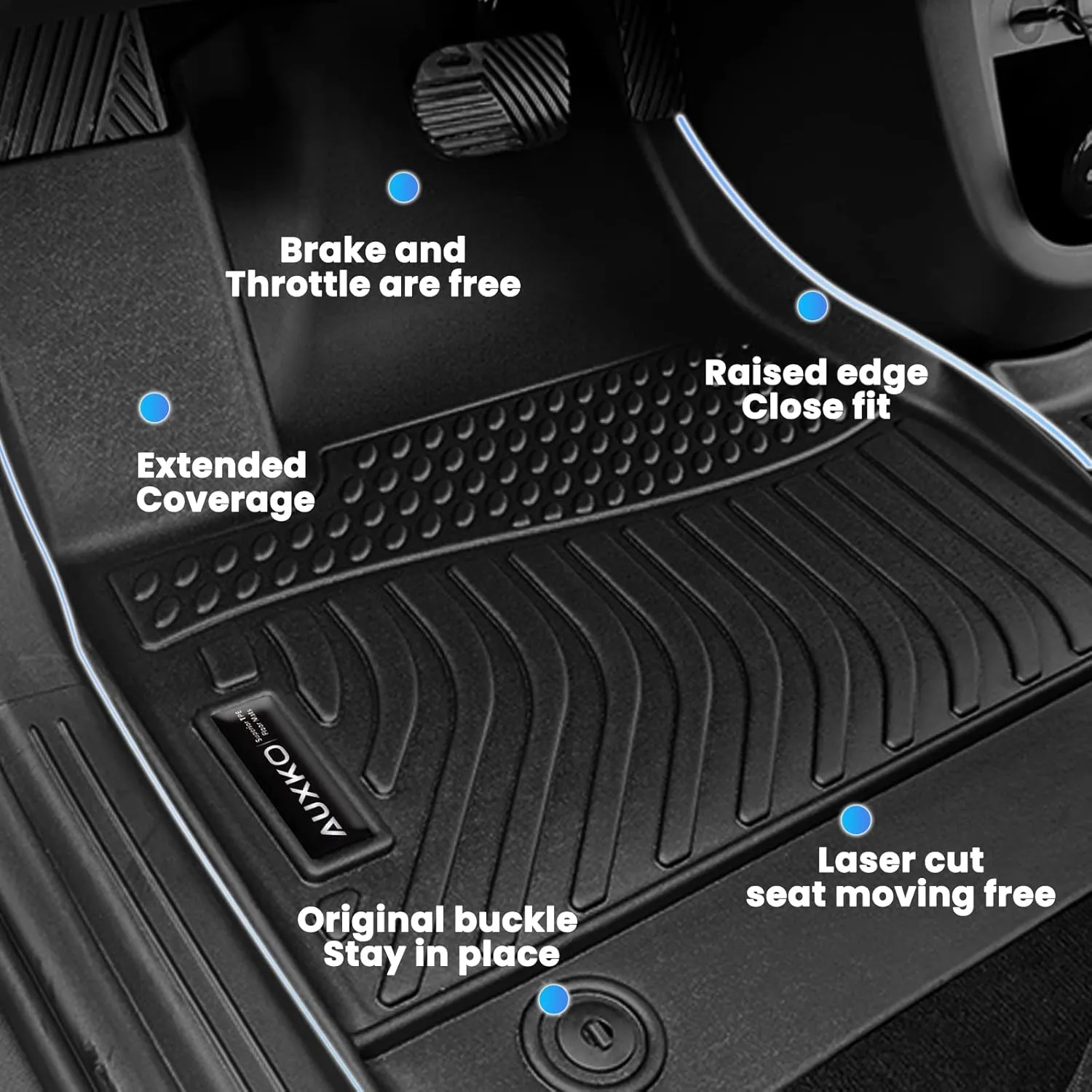 Auxko All Weather Floor Mats & Cargo Liner with Backrest Protector Fit for 2025-2021 Jeep Grand Cherokee L 6 Seat (2nd Bucket Seat) Odorless Liners Accessories Black