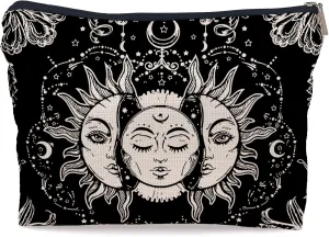 Ayxvt Tarot Cards Makeup Bag - Vintage Sun Makeup Bag, Boho Witchy Gifts Cosmetic Bags for Women, Hippie Flower Floral Cosmetic Bag, Witch Gifts, Birthday Mothers Day Gifts for Women Mom