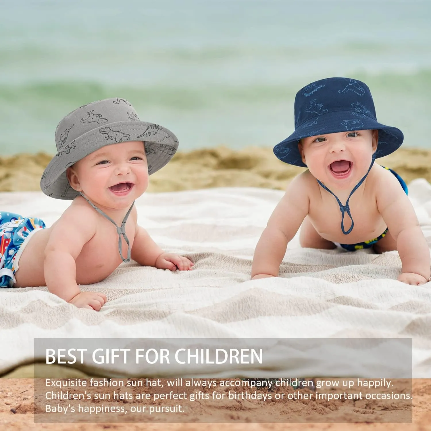 Baby Boy Sun Hat, Summer Beach UPF 50  Sun Protection Hats, Toddler Kids Wide Brim Sun Hats Cap