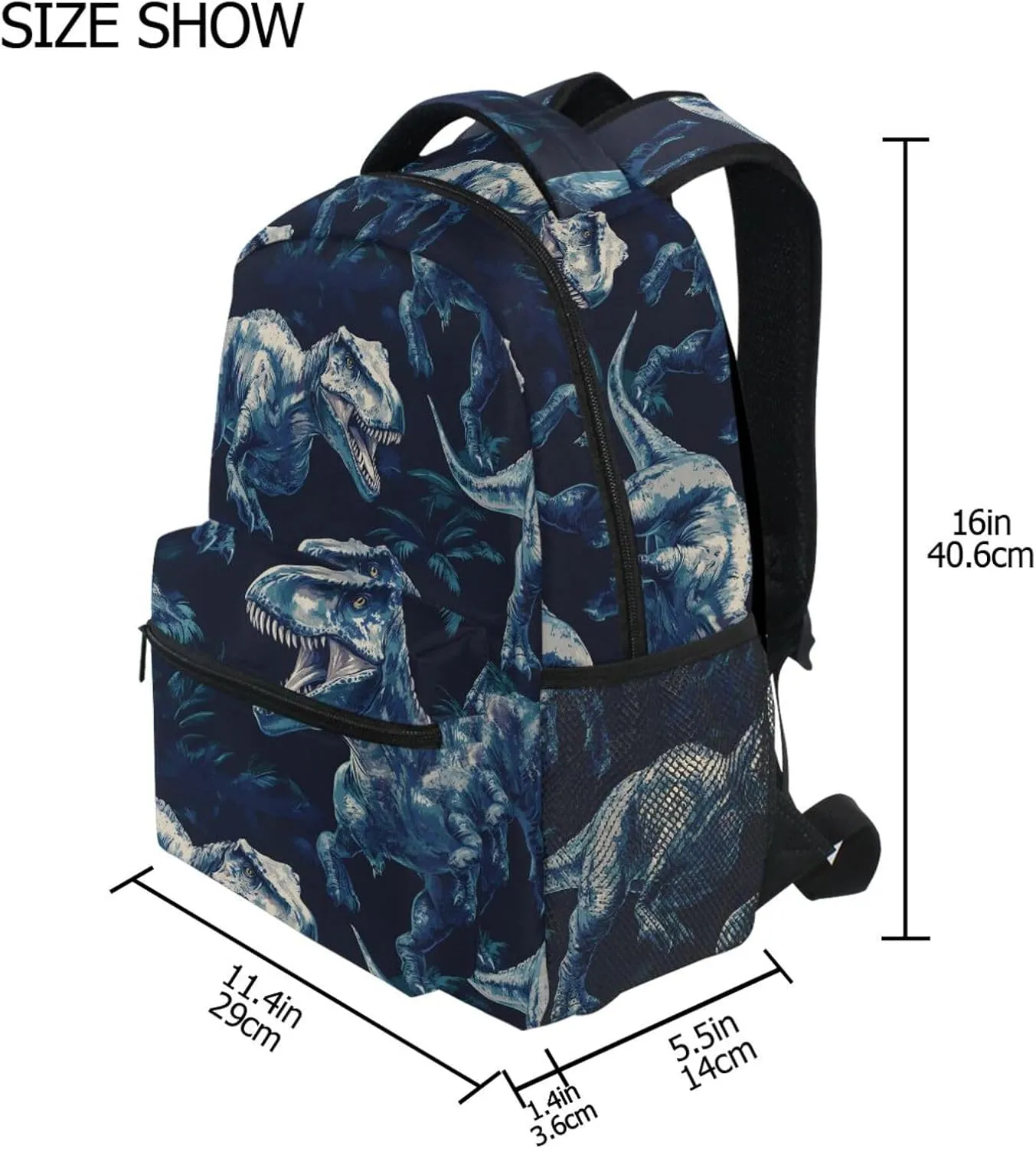 Backpack for Unisex Adult Waterproof Diaper Bag Backpack with Chest Strap for Business Work College Travel Trip Beauty Dinosaurs