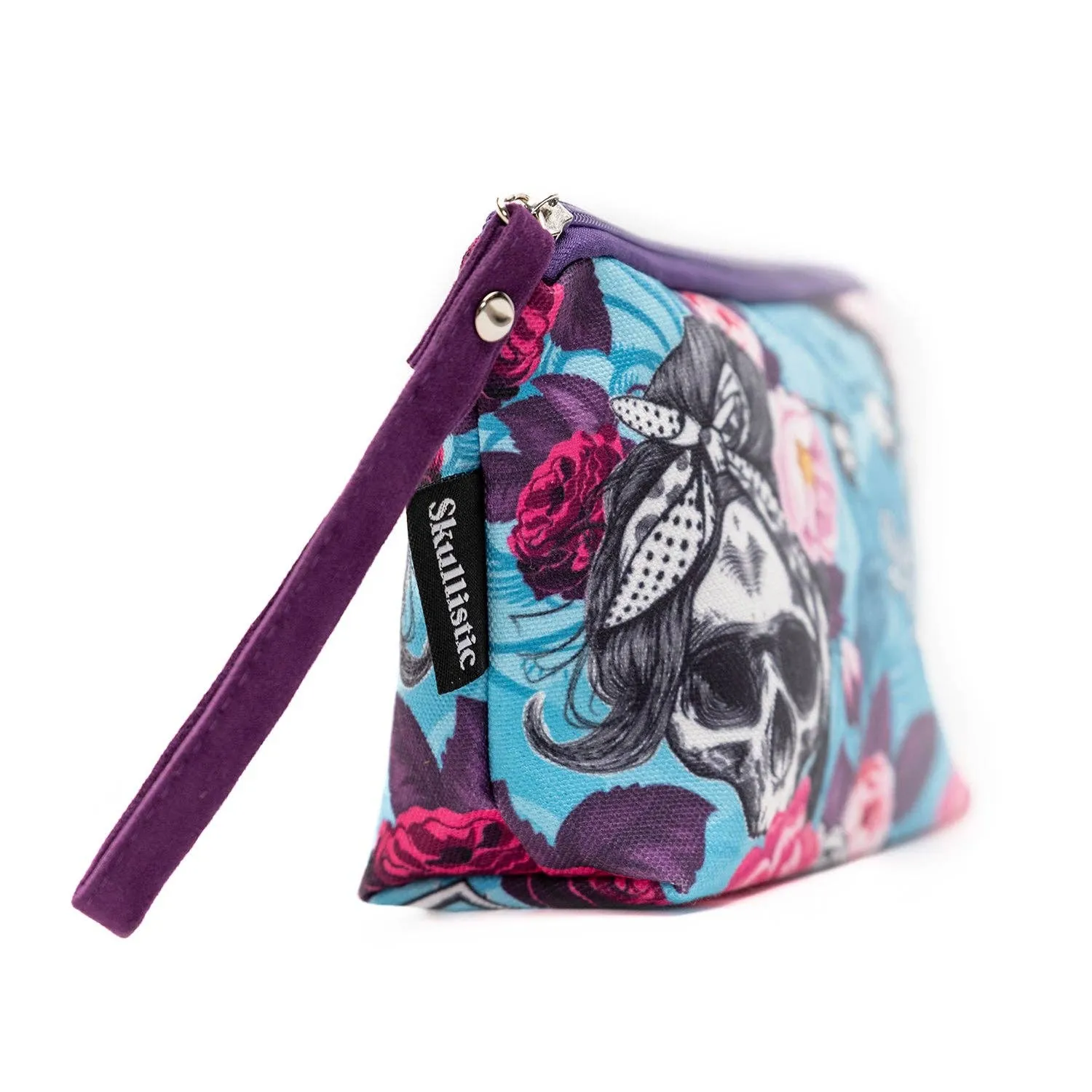 Bad B$#=& Flower Skull Makeup Bag