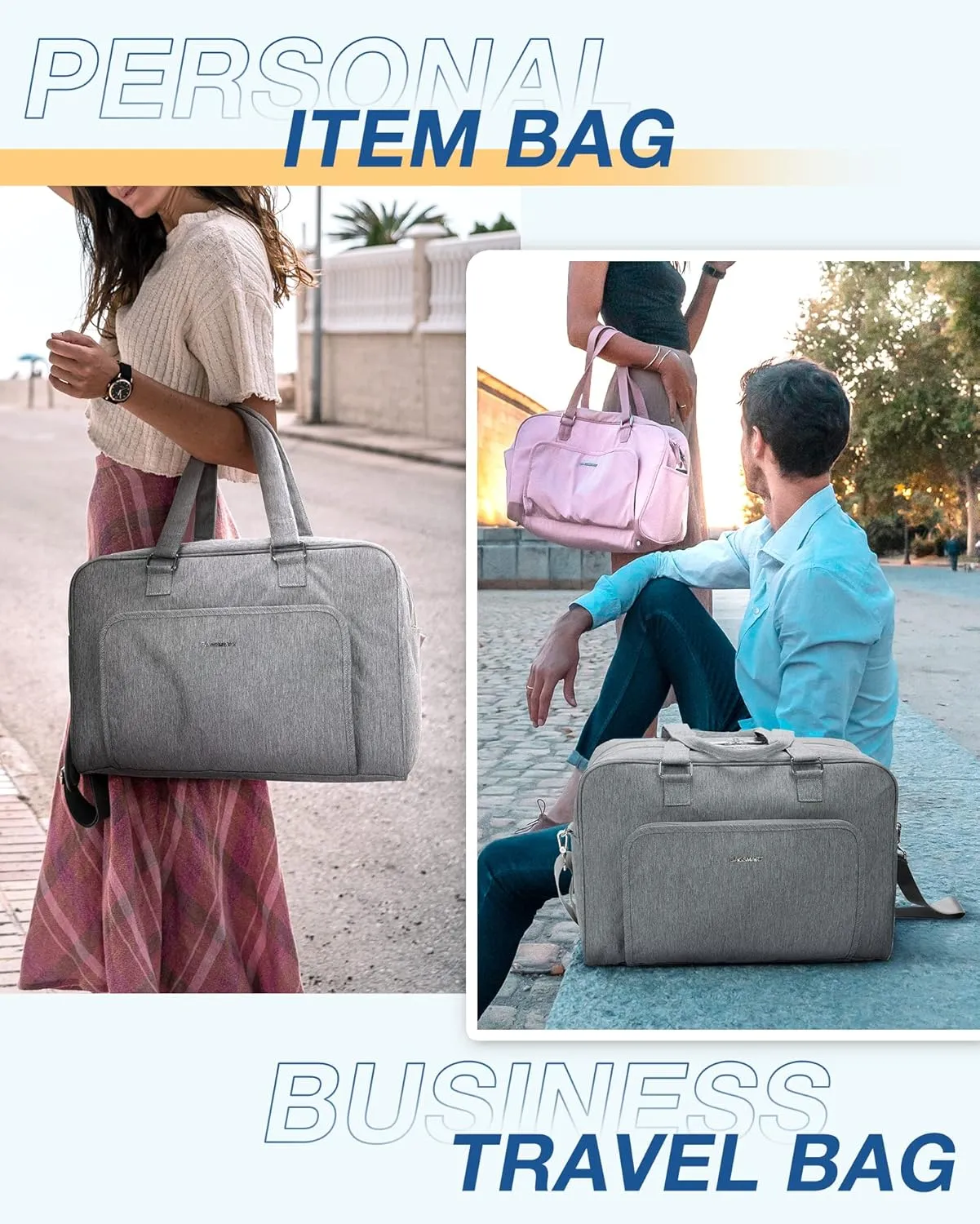 BAGSMART Weekender Bags for Women, Travel Duffle Overnight Bag Personal Item Bag with Shoe Bag for Travel Essentials