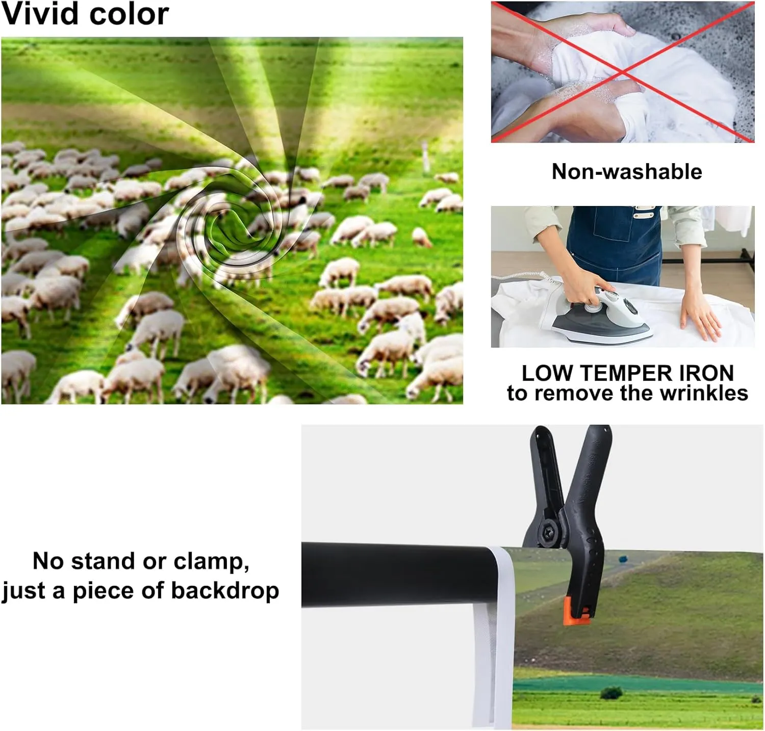 Baocicco Green Prairie Flock of Sheep Backdrop 15x10ft Photography Background Pasture Green Grass Meadow Land Shepherd Animal Husbandry Children Holiday Tour Trip Wedding Shooting