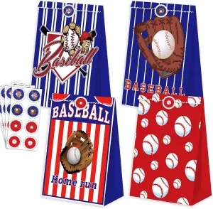 Baseball Party Bags - 24 Treat Bags for Kids' Snacks and Candy