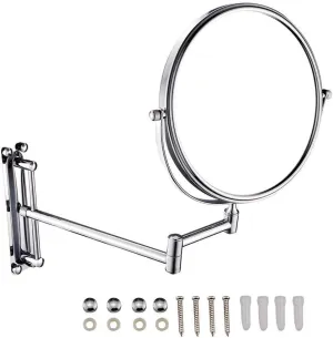 Bathroom Makeup Mirrors Wall Mounted Brass Double Sided 360° Swivel Magnifying Vanity Shaving Extendable Adjustable (Color : 10x)